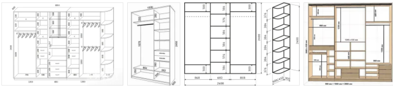 чертеж шкаф купе