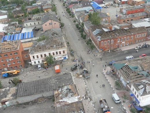 Наслідки мікросмерча в Єфремові, Росія. Фото: mchs.gov.ru