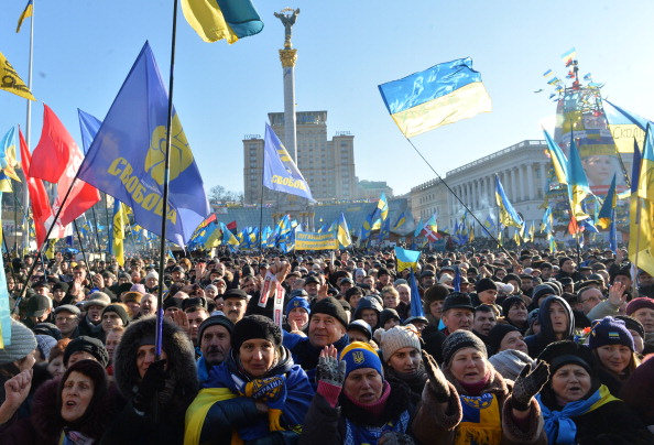 Участники Евромайдана, 22 декабря 2013 года. Фото: SERGEI SUPINSKY/AFP/Getty Images