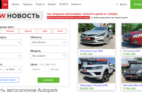 Autopark.ua: Современный автобазар для безопасной и удобной покупки б/у автомобилей