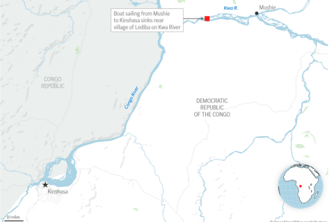 В результате последней аварии на лодке погибло более 80 пассажиров в Конго