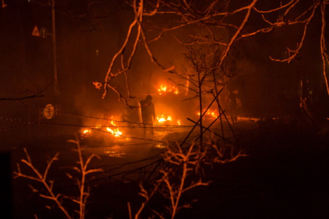 В Киеве ночью подожгли торговые палатки