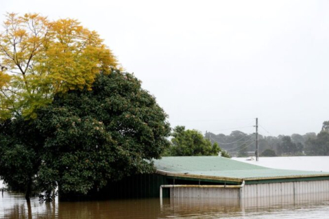 В Австралии наводнение вынуждает жителей укрываться на крышах