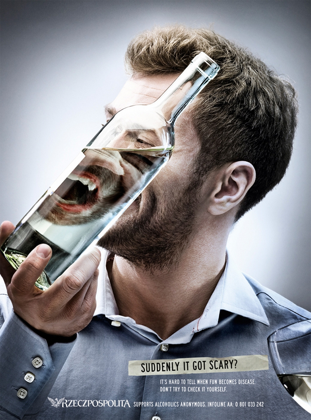 Самые вредные привычки: социальная реклама «Алкоголь меняет людей». Фото: Аdvertka.ru